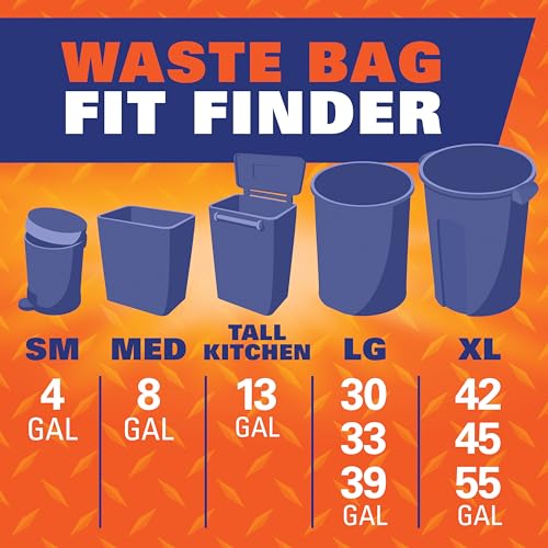 Hefty Easyflaps Multipurpose 30 Gallon Large Trash Bags, Black, 40ct - size: 40 Count (Pack of 1)