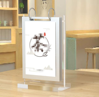 A4 Acrylic Sign Holder Vertical Table Card Flip Display 6 Pages-12 Sides,T Double Sided Flyer Frame with Base,Card Display for Picture Paper Card Store Menu Retail Show Fair (8.25x11.75 inch)