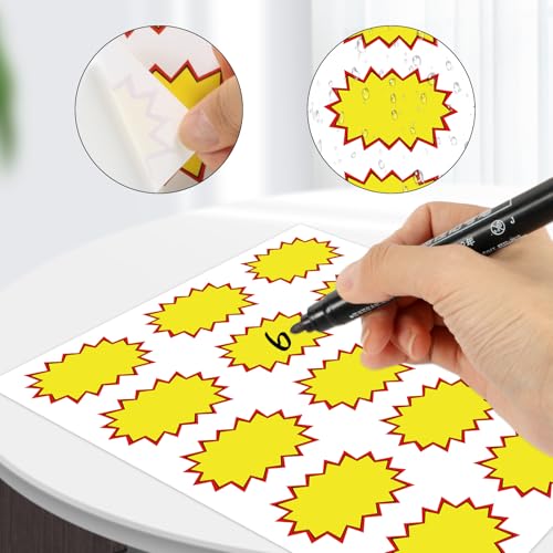 360 Pcs Multi-Use Yard Sale Stickers with Space to Write Pricing - Removable Adhesive Flea Market & Estate Sale Stickers - color: Classic Yellow