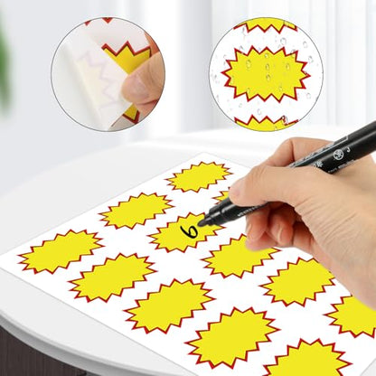 360 Pcs Multi-Use Yard Sale Stickers with Space to Write Pricing - Removable Adhesive Flea Market & Estate Sale Stickers - color: Classic Yellow