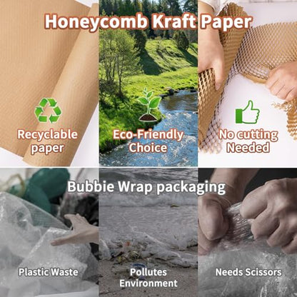 Packbabol Honeycomb Packing Paper 12 inch x 150ft Bubble Cushioning Wrap - size: 12IN x 150FT