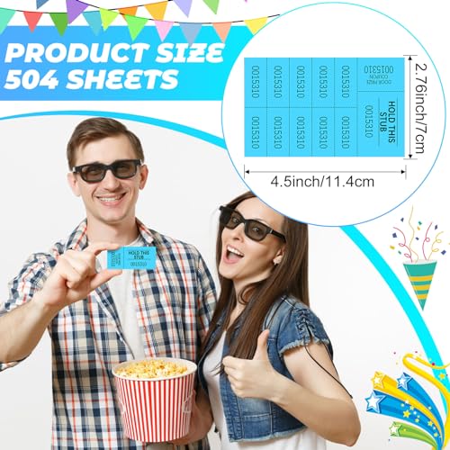Kosiz 504 Pcs Raffle Tickets Basket Auction 10 Bid Numbers, Colorful - color: Colorful