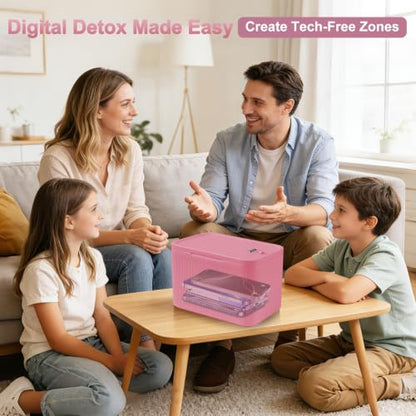 Upgraded Taller Lock Box for Medication, Phone Jail & Snacks – Large Lockable Storage Box with 3-Digit Combination Lock, Food-Safe BPA-Free Plastic– Medicine Lock Box for Home, Fridge, Travel - color: Pink Plus