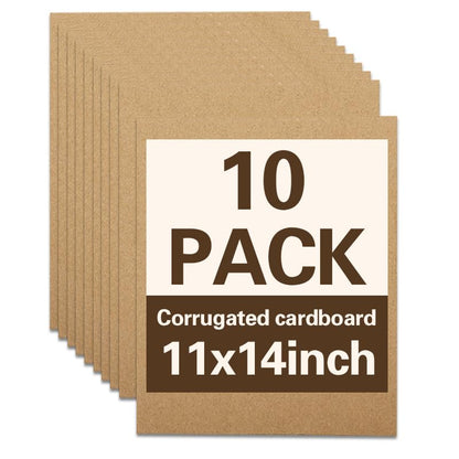 10 Pack Corrugated Cardboard Sheets 11 x 14 Inch, Kraft Cardboard Sheets for Crafts, DIY Projects, Art Supplies, Packaging Inserts and Printing - size: cardboard 11*14in 10Pcs