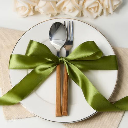 Olive Green Satin Ribbon 1 Inch x 100 Yards - color: Olive Green