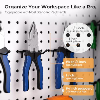INCLY 50 Pack Black Pegboard Hooks, 2 Inch Peg Board Hooks Accessories - color: Black, size: 2 Inch
