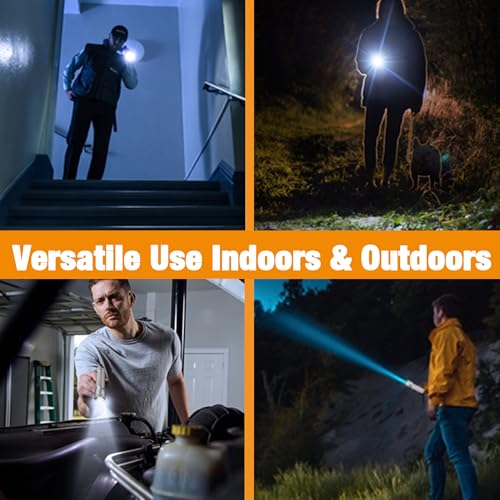 EverBrite Mini Flashlight, Zoomable LED Flash Light, 3 Modes, 3AAA Batteries Included, Handheld Small Flashlight for Camping, Emergency, Home, Grey (Pack of 2) - color: Gray, size: Small (Pack of 2)