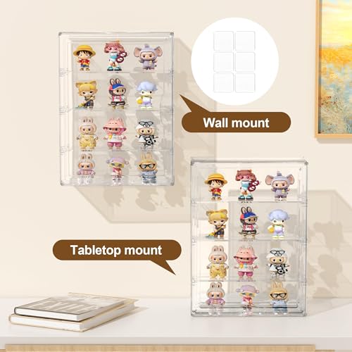 BOHOIDEE 4 Tiers Clear Display Case for Figures, Acrylic Storage Organizers - size: Large