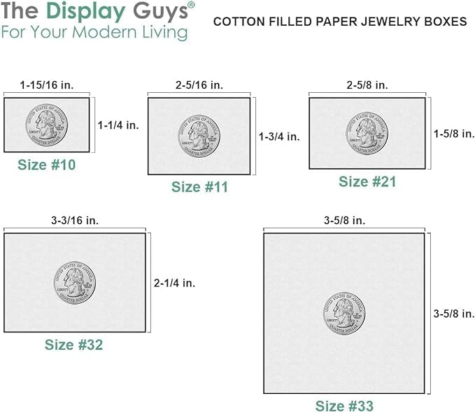 TheDisplayGuys 25 Cardboard Gift Jewelry Boxes w/Paddings #53-5.4x3.9x1 - color: White Matte