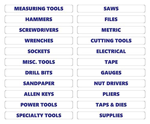 Toolbox Organizational Magnetic Rounded Labels by DCM Solutions (Blue Inverted, 0.5" H x 4.5" W) - color: Blue Inverted - White With Blue Text, size: 0.5"H x 4.5"W