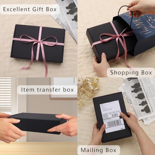 BIOBROWN Black 9x6x2" Small Shipping Boxes 25 Pack for Packaging - color: Black, size: 9x6x2 inch-25pack