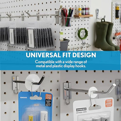 Clip Strip Display Hook Product Stops, 300 Pack, 1" Round Inventory Control Clips, Discs for Pegboard Hooks, Peg Hook Stoppers, Product Organization, Maintain Full Appearance on Display Stand