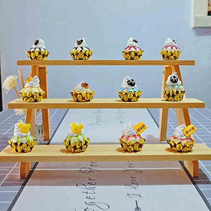 Display Riser, Earring Display Stands,Organizer For Vendor(3tier) - color: Log-3tier