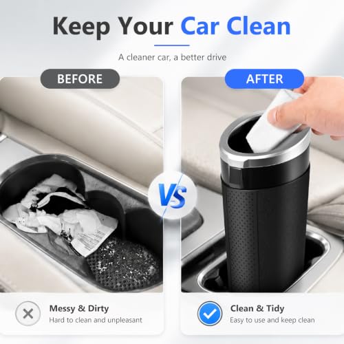 Car Trash Can with Lid, Leakproof, Mini, 1 Pack, Silver - color: Silver 01