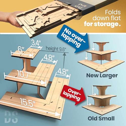 3-Tier Natural Wooden Display Stand Bundle for Vendors, Craft Fairs, Markets, Retail
