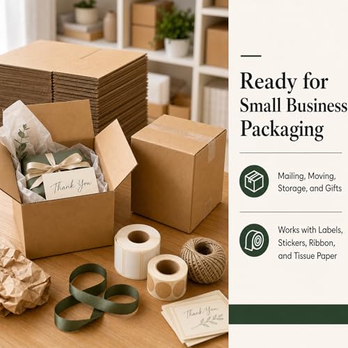 7x7x7 Brown Kraft Shipping Boxes for Small Business, 20 Pack - size: 7x7x7 Inch