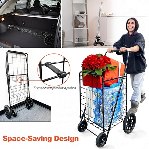 Wellmax 2-Pack Stair Climber Cart, Folding Grocery Cart for Stairs, XL & L - size: Large-Medium