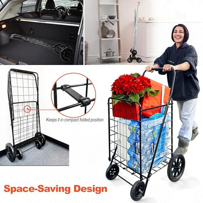 Wellmax 2-Pack Stair Climber Cart, Folding Grocery Cart for Stairs, XL & L - size: Large-Medium