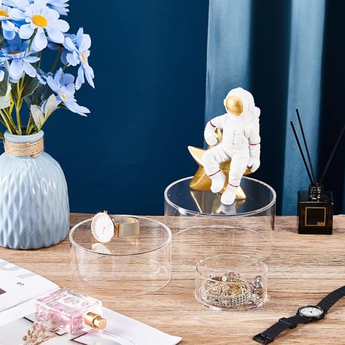 Jerify 6 Pcs Acrylic Riser Display Stands 5.91" 5.12" 3.54", Clear Round - color: clear, style: Round