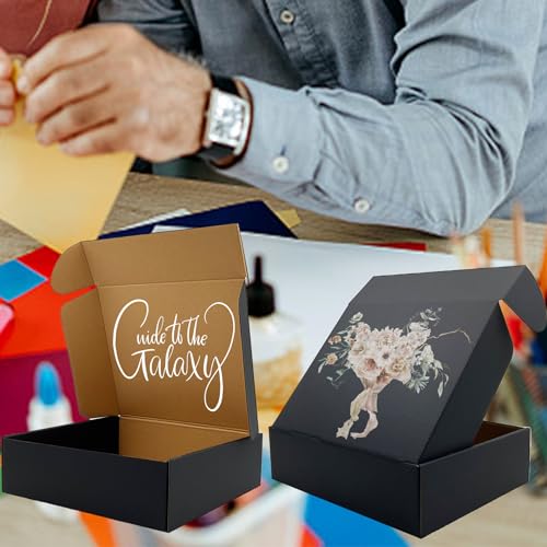 24 Pack 11x9x3 inch Black Shipping Boxes, Cardboard Packaging Mailing Boxes - size: 11x9x3 Inches