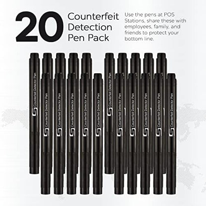 Counterfeit Detector Pens, 20 Pack - size: 20 Pack