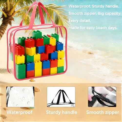 8 Packs Clear Toy Storage Bags, Red - color: Red, size: 8 Packs