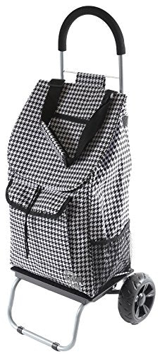 dbest products Trolley Dolly Shopping Grocery Foldable Cart Storage Mom, Houndstooth - color: Houndstooth, style: Cart