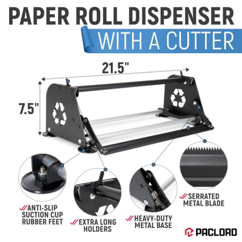 18" Paper Dispenser with Cutter + Dark Blue Kraft Paper Roll - color: Dark Blue, size: 1 Roll + Dispenser