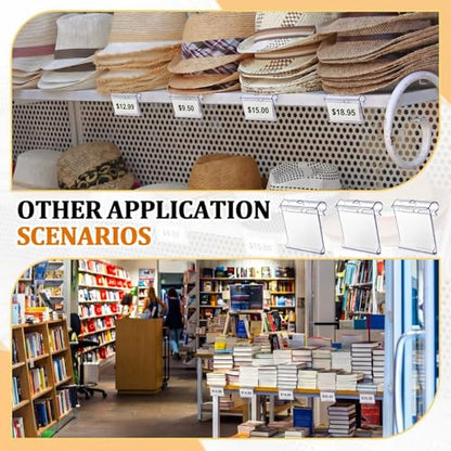 Mifoci 50 Pcs Shelf Hook Label Holders for Retail, 2 x 1.25 Inch - size: 2 x 1.25 Inch