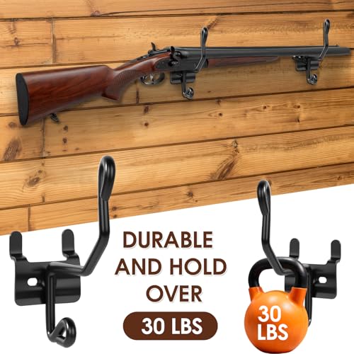 Gun Rack Wall Mount – 12-Pack Vinyl-Coated Steel Hooks for Slatwall, Pegboard & Gridwall – Rifle & Shotgun Hangers for Firearm Display and Storage