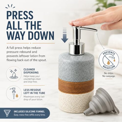 Ceramic Dish Soap Dispenser for Kitchen, Hand Soap Dispenser - color: Black and White, size: 1xSoap Dispenser