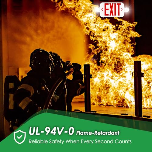 Gruenlich Exit Sign with Emergency Light, Battery Backup, 1 Pack - size: 1-pack