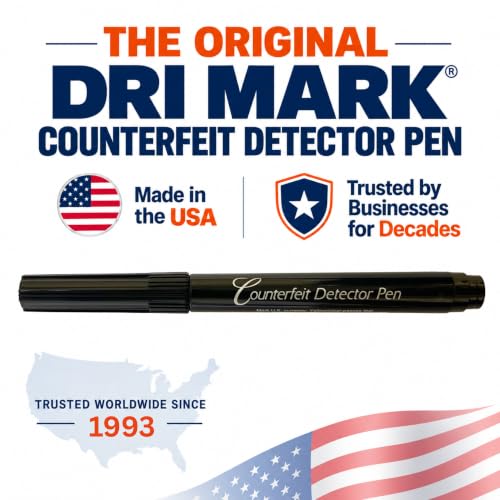 Dri Mark 30 Pack Counterfeit Bill Detector Marker Pen, Made in The USA, 3 Times More Ink, Pocket Size, Fake Money Checker - Money Loss Prevention Tester & Fraud Protection for U.S. Currency - size: 30 Pack