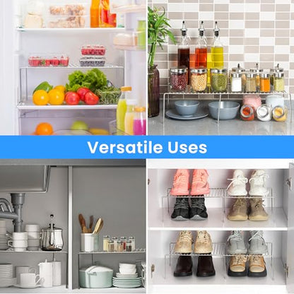 Tomorotec Expandable Kitchen Cabinet Organizer Stainless Steel Shelf Silver - color: Silver-1Pcs