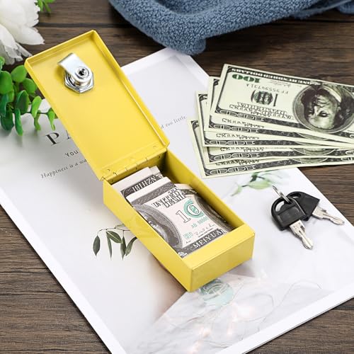 Winners Bank for Gambler, Pocket Size Casino Box with Lock, Yellow - color: Yellow