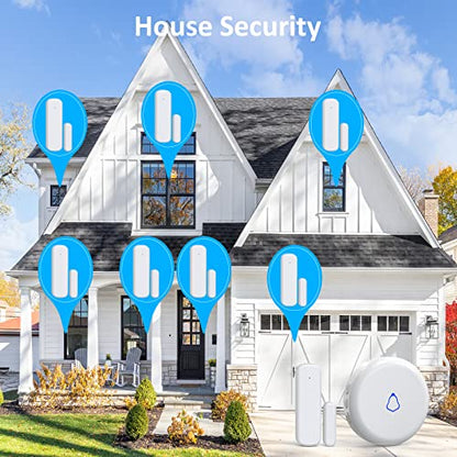 Wireless Door Chime, Door Sensor Chimes When Door Opens/Business Entering - size: 3 Sensors +2Receivers