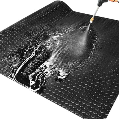 3mm Thin Coin-Grip Rubber Flooring Roll, 2X 4 ft Waterproof Anti Slip Mat, Multi-Purpose Easy Clean Floor Protector for Garage, Laundry Room, Gym, Kennel - size: 2 ft x 4 ft x 0.1 in