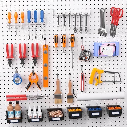 FRIMOONY Peg Board Organizer Accessories, Pegboard Hook Locks, Bins, for Organizing Pliers, Wrenches, Screwdrivers, 333-Piece - size: 333PCS
