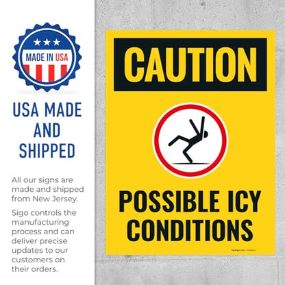 Caution Possible Ice Conditions Sign Kit, - size: 18x24 Inches, style: 2 Pack - Replacement Panels