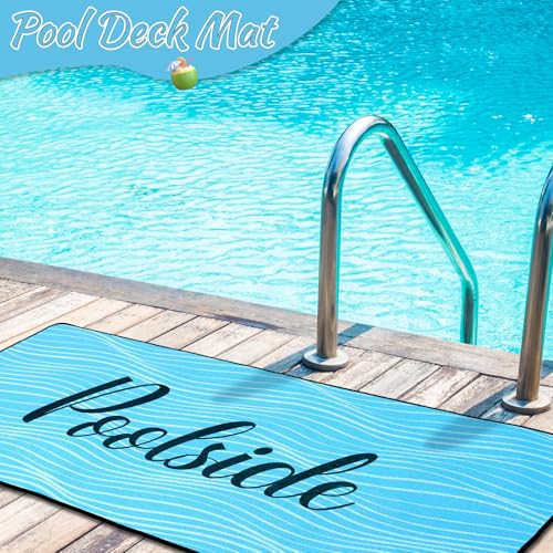 Tinideya Pool Deck Mats Non Slip Rubber with Drainage,Blue,23.62" X 47.24" - color: Blue, size: 2' x 4' (Rectangular)
