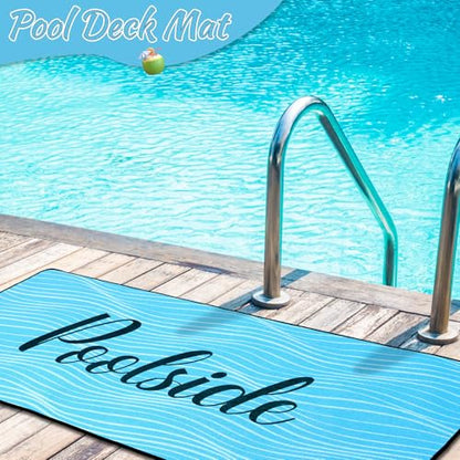 Tinideya Pool Deck Mats Non Slip Rubber with Drainage,Blue,23.62" X 47.24" - color: Blue, size: 2' x 4' (Rectangular)