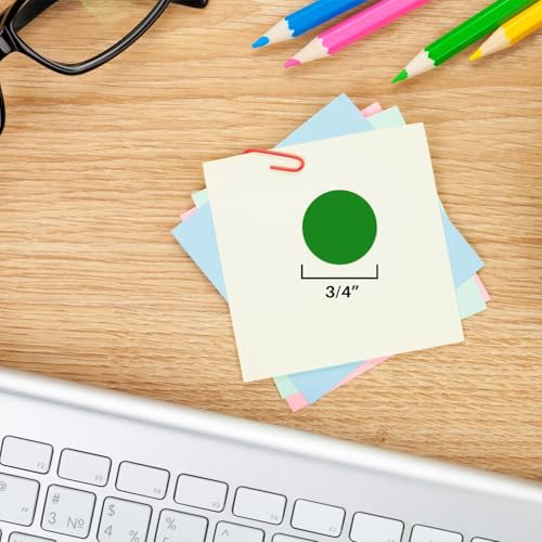 ChromaLabel Green Dot Stickers, 3/4 Inch Removable, 1000/Roll - color: Green, size: 3/4"