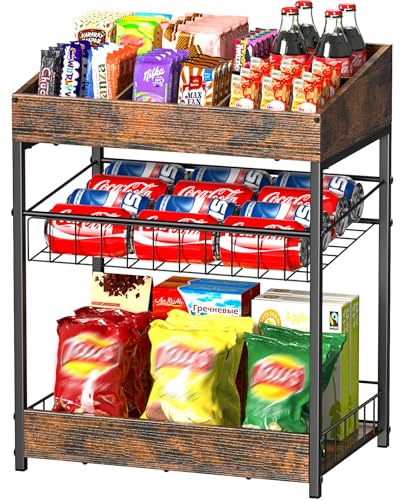 Snack Organizer for Countertop, 6 Adjustable Compartment - size: 40×28×52cm