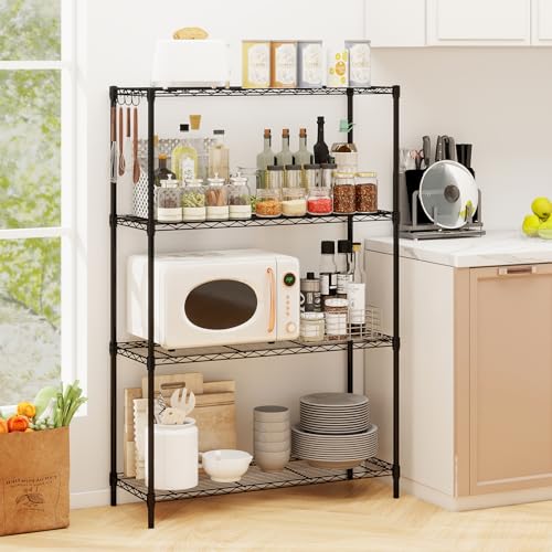 GOFLAME 4-Tier Metal Storage Shelving Unit, Heavy-Duty Adjustable Utility Shelf with V-Shaped Wire Rack, 600 LBS Storage Organizer for Home, Kitchen, Garage, Basement, 36”L x 14”W x 54.5”H - size: 36”L x 14”W x 54.5”H 4T