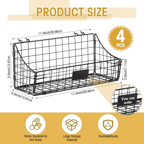 4 Pcs Peg Board Bins and Baskets Peg Board Organizer, Small - size: Small