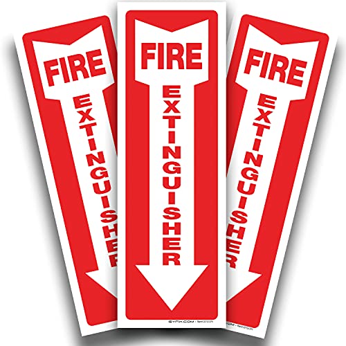 iSYFIX Fire Extinguisher Signs Stickers, 4x12 Inch, 3 Pack - color: STICKERS