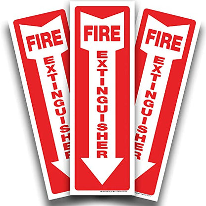 iSYFIX Fire Extinguisher Signs Stickers, 4x12 Inch, 3 Pack - color: STICKERS