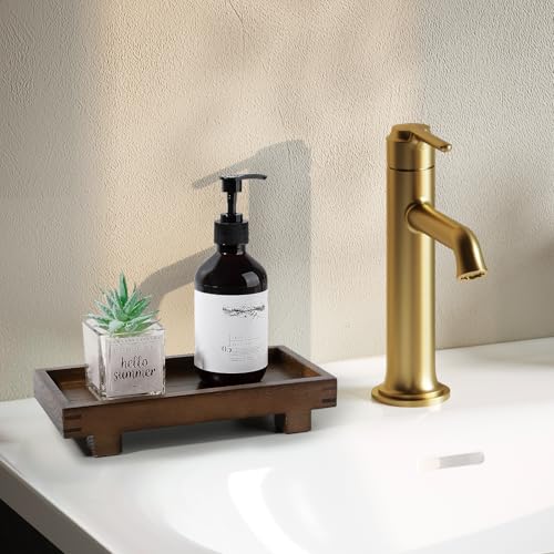 Bathroom Counter Tray Wooden Riser Display Kitchen Soap Holder, Walnut - color: Walnut, size: 9.4" x 4.7" x 1.7"