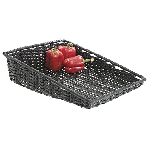 HUBERT Black Tapered Storage Basket - 15 1/2"L x 18"D x 1 1/2" to 5"H - color: Black, size: 15.5"Lx 18"Dx1.5-5"H