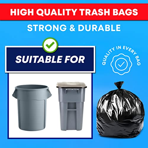 Tasker 55 Gallon Trash Bags Heavy Duty, Extra Large Lawn & Leaf Bags, Black - size: 50 Count (Pack of 1)